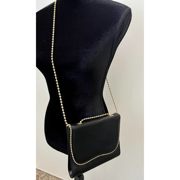 Vintage Stuart Weitzman Black Leather Convertable Crossbody or Shoulder Purse - Picture 1 of 4